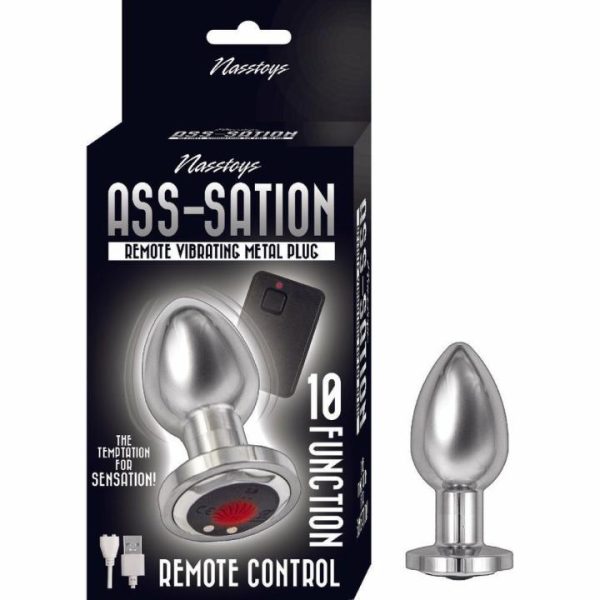 Butt Plugs | Ass Sation Remote Vibrating Butt Plug Silver