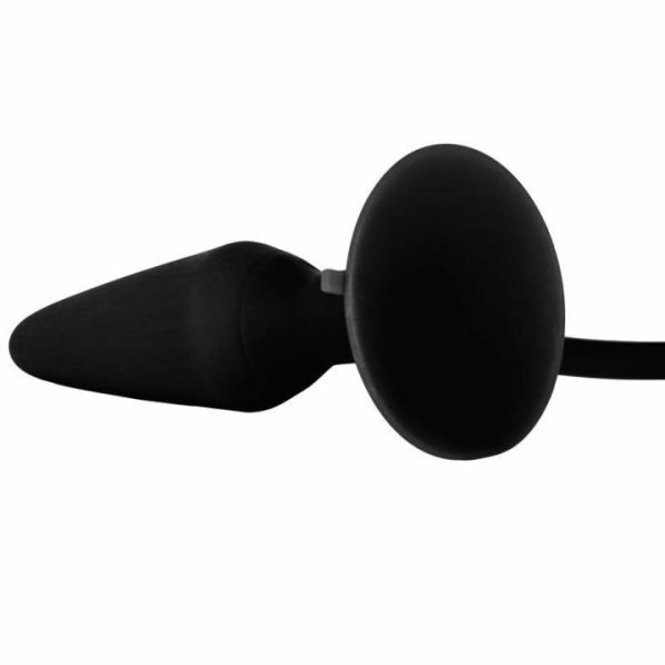 Butt Plugs | Black Booty Call Pumper Silicone Inflatable Medium Anal Plug