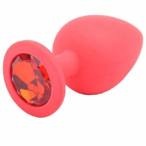 Butt Plugs | Large Red Jewelled Silicone Butt Plug