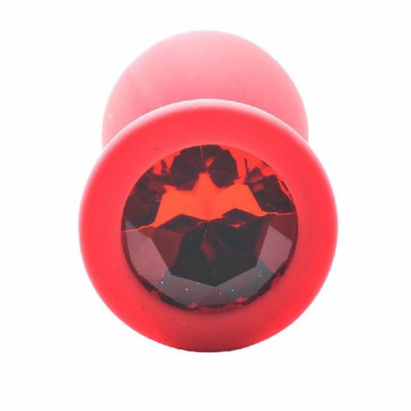 Butt Plugs | Large Red Jewelled Silicone Butt Plug