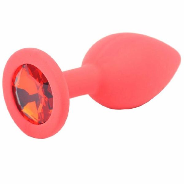 Butt Plugs | Small Red Jewelled Silicone Butt Plug