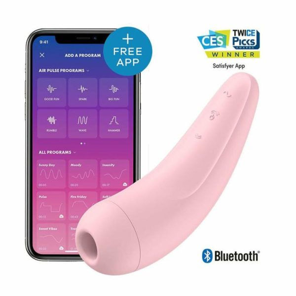 Clitoral Vibrators | Satisfyer App Enabled Curvy 2 Plus Clitoral Massager Pink