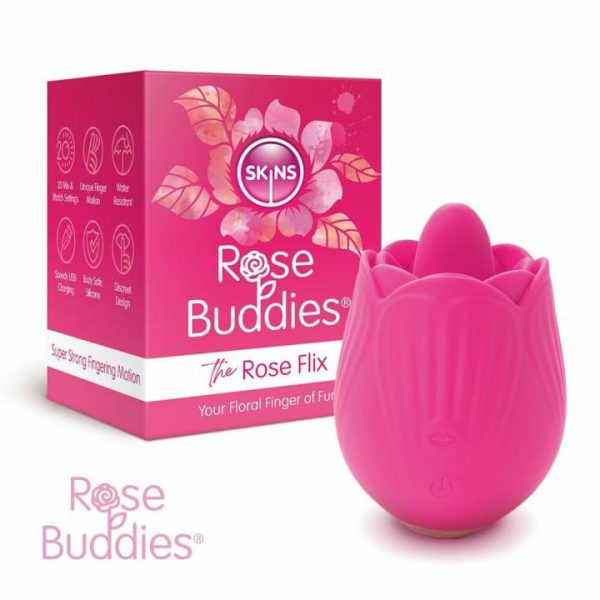 Clitoral Vibrators | Skins Rose Buddies The Rose Flix Clitoral Massager Pink