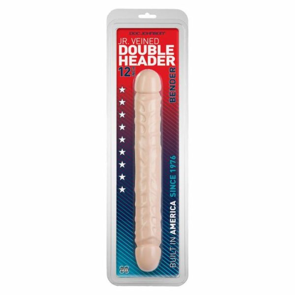 Double Dildos | Jr Veined Double Header 12 Inch Bender Dong