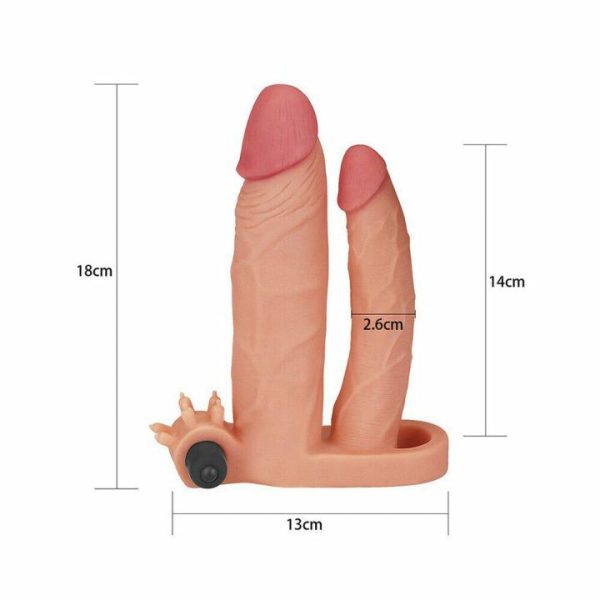 Double Dildos | Lovetoy 1 Inch Vibrating Double Pleasure Extender