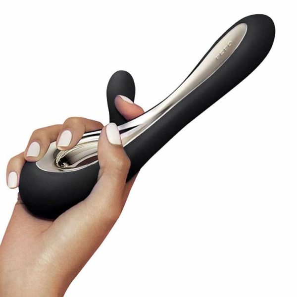 G-Spot Vibrators | Lelo Soraya 2 Dual Rabbit Vibrator Black