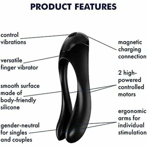 G-Spot Vibrators | Satisfyer Candy Cane Finger Vibrator Black