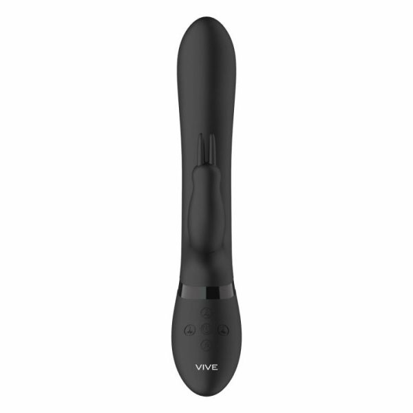 G-Spot Vibrators | Vive Amoris Black Rabbit Vibrator With Stimulating Beads