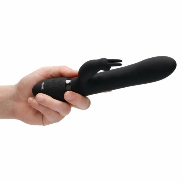 G-Spot Vibrators | Vive Amoris Black Rabbit Vibrator With Stimulating Beads