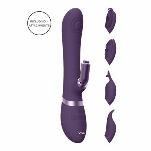 G-Spot Vibrators | Vive Etsu Interchangeable Rabbit Vibrator Purple