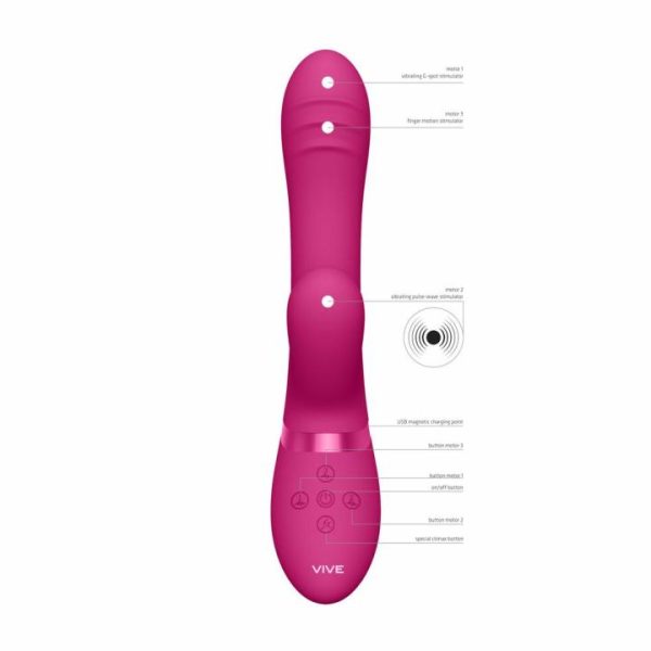 G-Spot Vibrators | Vive Tani Finger Motion With Pulse Wave Vibrator Pink