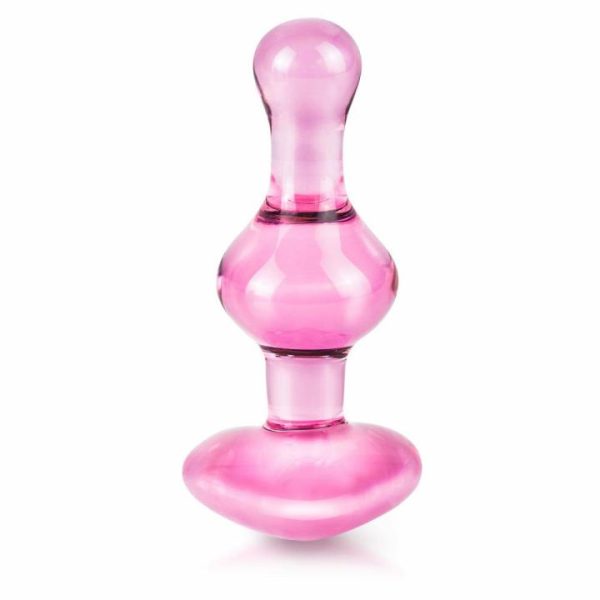 Glass Dildos | Icicles No.75 Pink Heart Glass Butt Plug