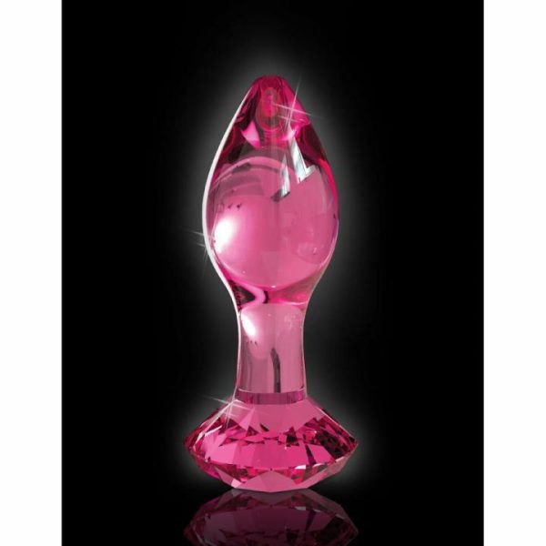 Glass Dildos | Icicles No.79 Pink Crystal Glass Butt Plug