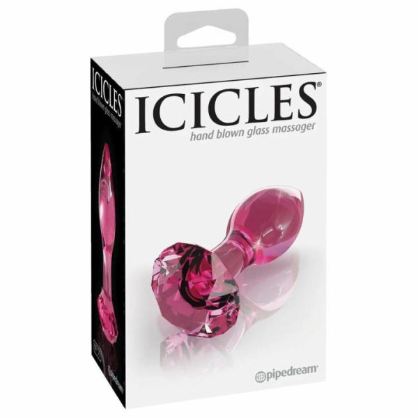 Glass Dildos | Icicles No.79 Pink Crystal Glass Butt Plug