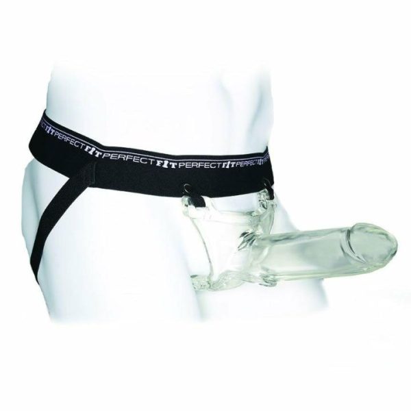 Hollow Strap On Dildos | PerfectFit Zoro Knight 6 Inch Hollow Silicone Clear Strapon