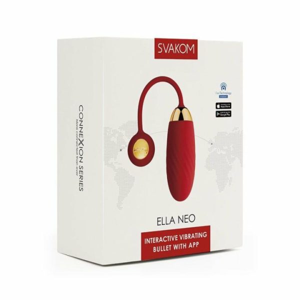 Mini & Bullet Vibrators | Svakom Ella Neo Red Interactive Vibrating Bullet