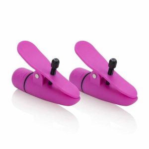 Nipple Vibrators | Nipplettes Vibrating Pink Nipple Clamps Adjustable