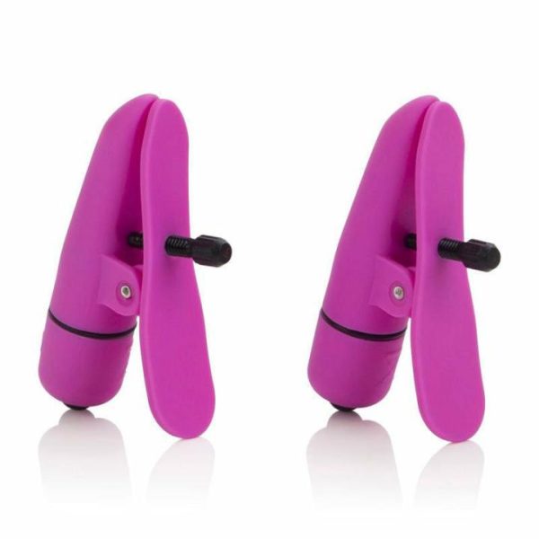 Nipple Vibrators | Nipplettes Vibrating Pink Nipple Clamps Adjustable