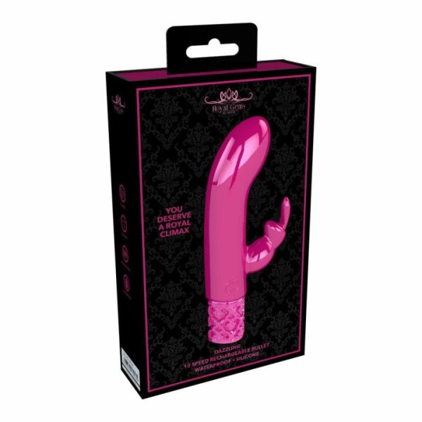 Rabbit Vibrators | Royal Gems Dazzling Rechargeable Rabbit Bullet Pink