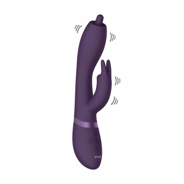 Rabbit Vibrators | Vive Nilo Purple Pinpoint Rotating G Spot Rabbit