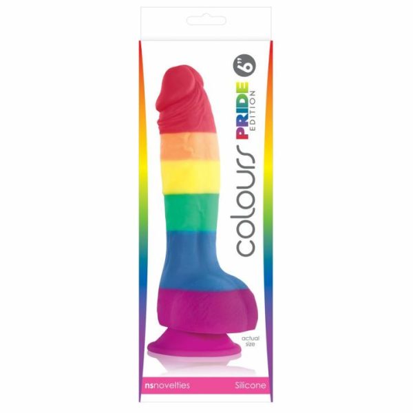 Realistic Dildos | Colours Pride Edition 6 Inch Realistic Silicone Dildo With Balls