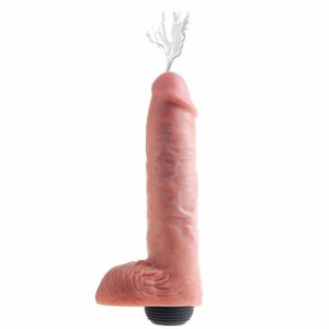 Realistic Dildos | King Cock 11 Inch Squirting Cock With Balls Flesh