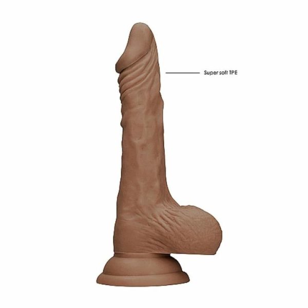 Realistic Dildos | RealRock 7 Inch Dong With Testicles Flesh Tan