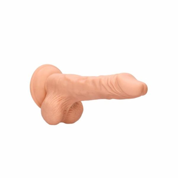 Realistic Dildos | RealRock 8 Inch Dong With Testicles Flesh Pink