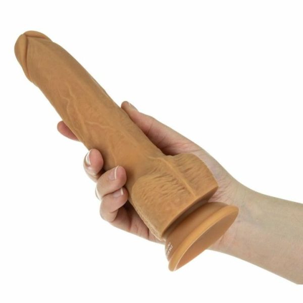 Realistic Vibrators | Naked Attraction 9 Inch Thrusting Dildo Caramel