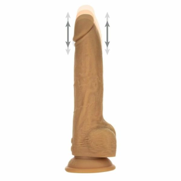 Realistic Vibrators | Naked Attraction 9 Inch Thrusting Dildo Caramel