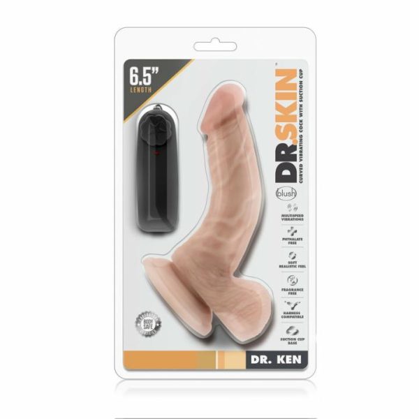 Remote Control Toys | Dr Skin Dr Ken Curved Vibrating Cock With Suction Cup