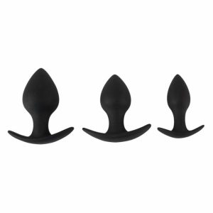 Sex Toy Kits | Black Velvet Silicone Three Piece Anal Training Set