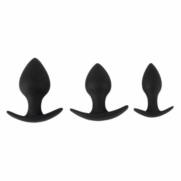 Sex Toy Kits | Black Velvet Silicone Three Piece Anal Training Set