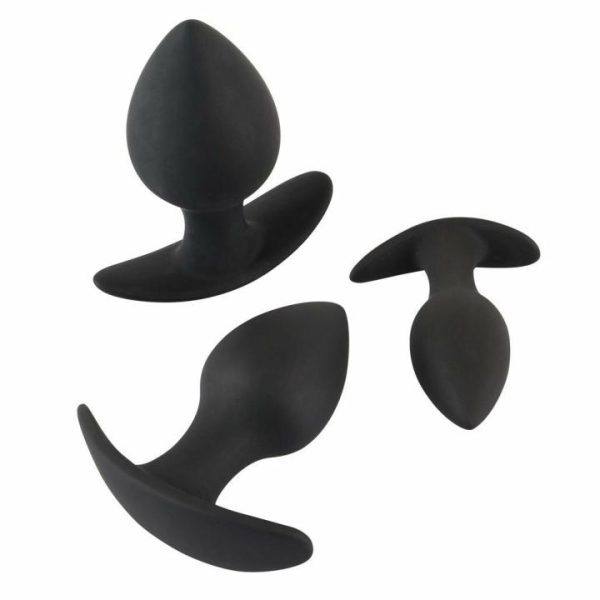 Sex Toy Kits | Black Velvet Silicone Three Piece Anal Training Set