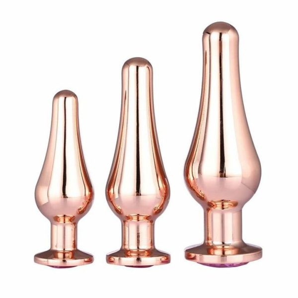 Sex Toy Kits | Gleaming Butt Plug Set Rose Gold