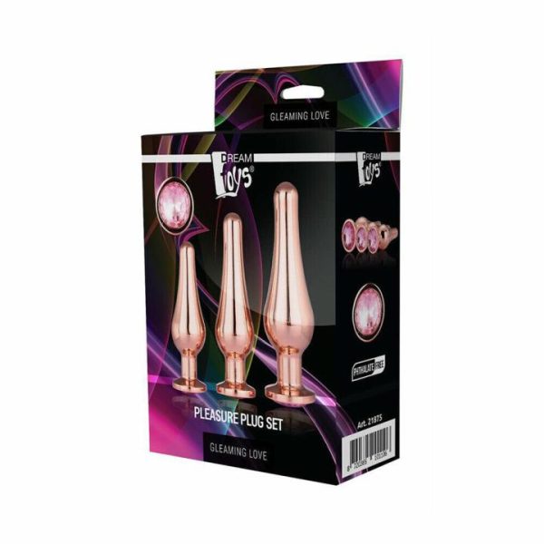 Sex Toy Kits | Gleaming Butt Plug Set Rose Gold