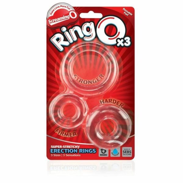 Sex Toy Kits | Screaming O RingO x3 Clear Cock Rings