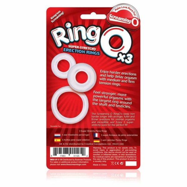 Sex Toy Kits | Screaming O RingO x3 Clear Cock Rings