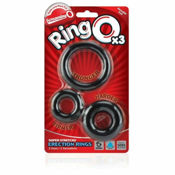 Sex Toy Kits | Screaming O RingO x3 Cock Rings Black