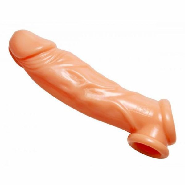 Sex Toys For Couples | Realistic Flesh Penis Enhancer and Ball Stretcher 8 Inches