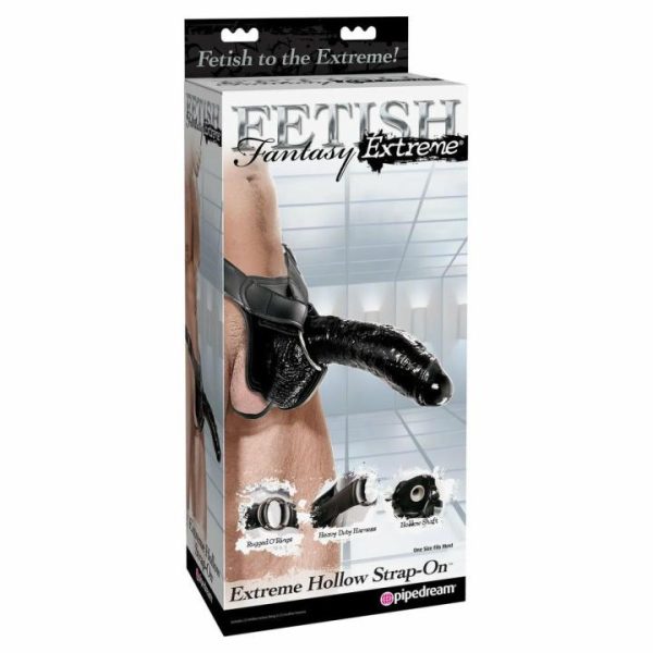 Strap On Dildos & Harnesses | Fetish Fantasy Series Extreme Extreme Hollow StrapOn Black