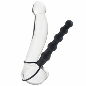 Strap On Dildos & Harnesses | Love Rider Beaded Dual Black Penetrator