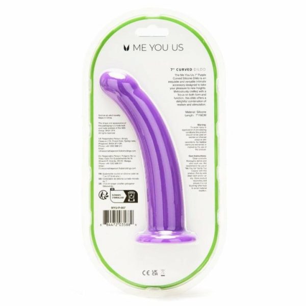 Strap On Dildos & Harnesses | Me You Us 7 Inch Curved Silicone Dildo