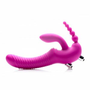 Strapless Strap On Dildos | Regal Rider Vibrating Silicone Strapless Strap On Triple G Dildo