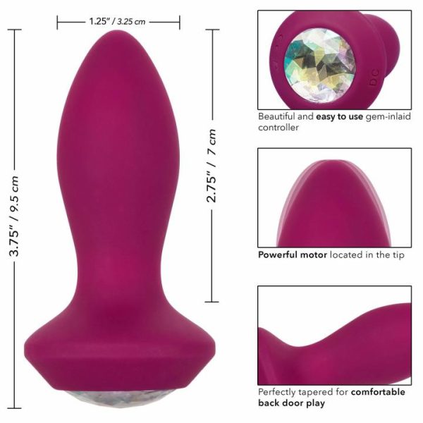 Vibrating Butt Plugs | PETITE Power Gem Butt Plug Vibrating Crystal Probe