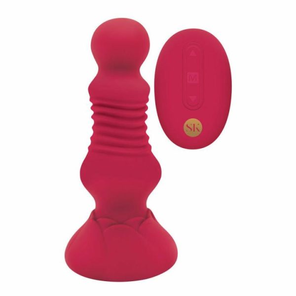 Vibrating Butt Plugs | Secret Kisses Remote Thrusting Rosebud Butt Plug