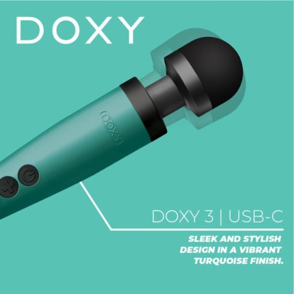 Wand Massagers | Doxy Wand 3 Turquoise USB Powered