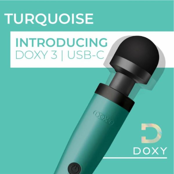 Wand Massagers | Doxy Wand 3 Turquoise USB Powered