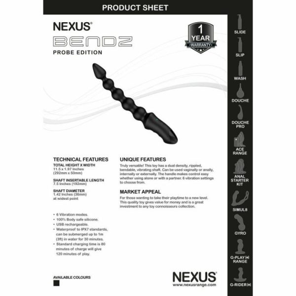 Butt Plugs | Nexus Bendz Vibrating Anal Probe