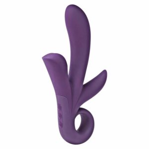 Duo Penetration Toys | ToyJoy Trinity Triple Pleasure Vibrator Purple